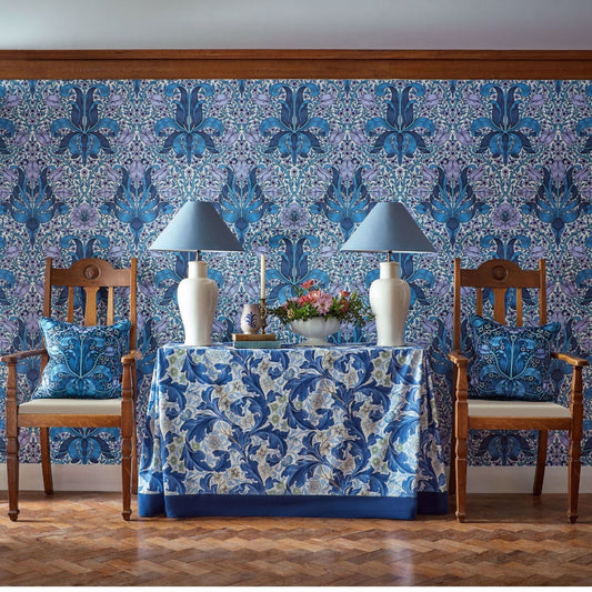 Spring Thicket Wallpaper - Indigo/Lilac - 217338 - Morris & Co
