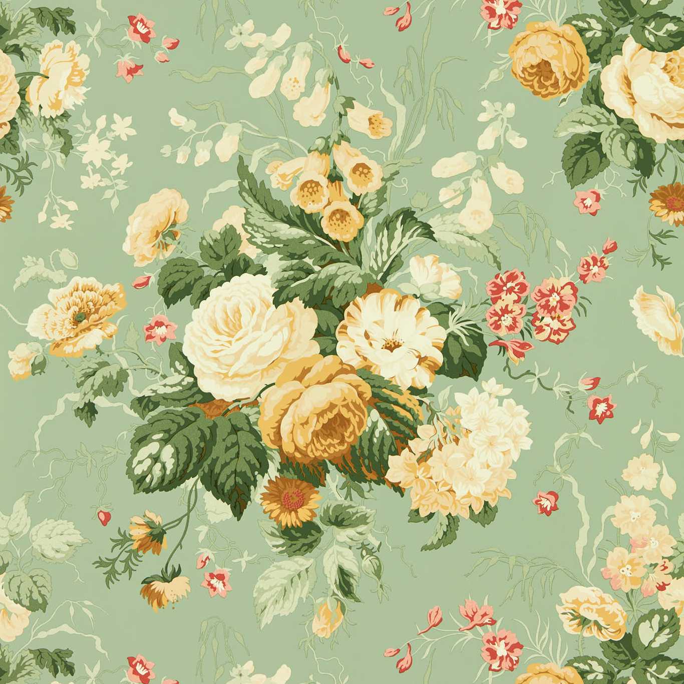 Stapleton Park Wallpaper - Sage/Honey - DOSW217047