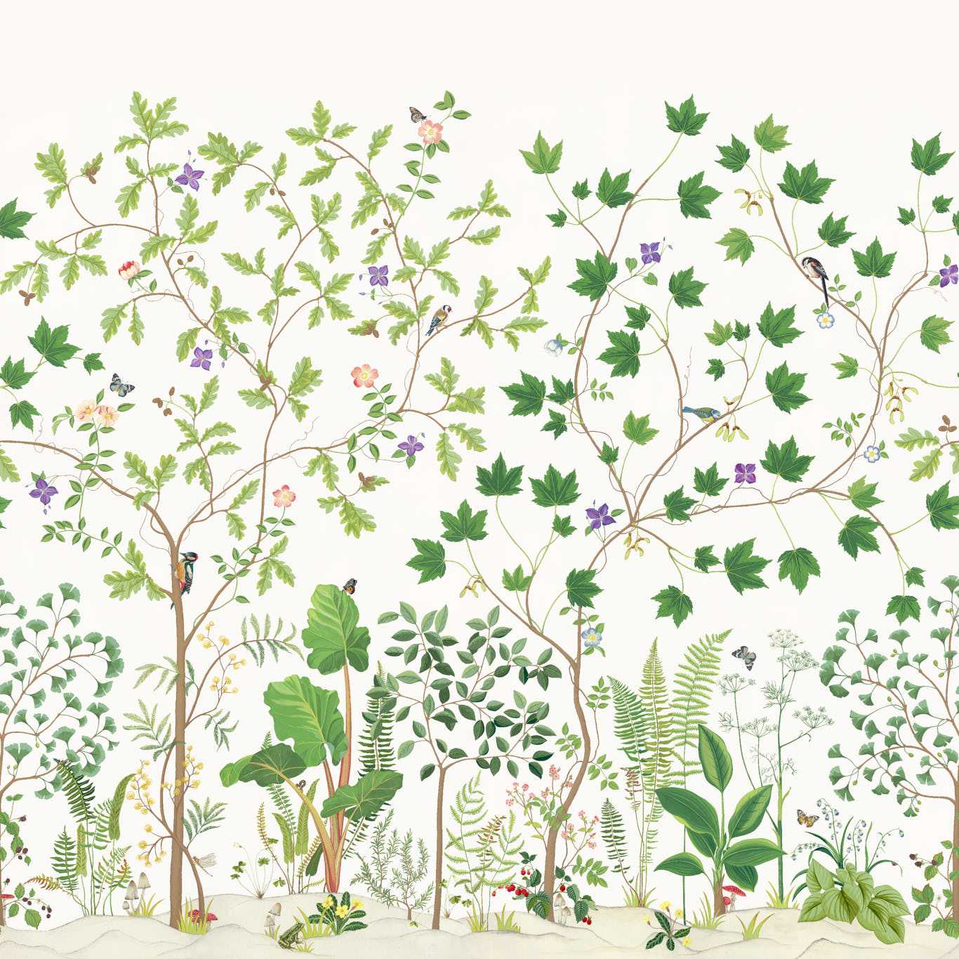 Sycamore and Oak Wallpaper - Botanical Green - DABW217211