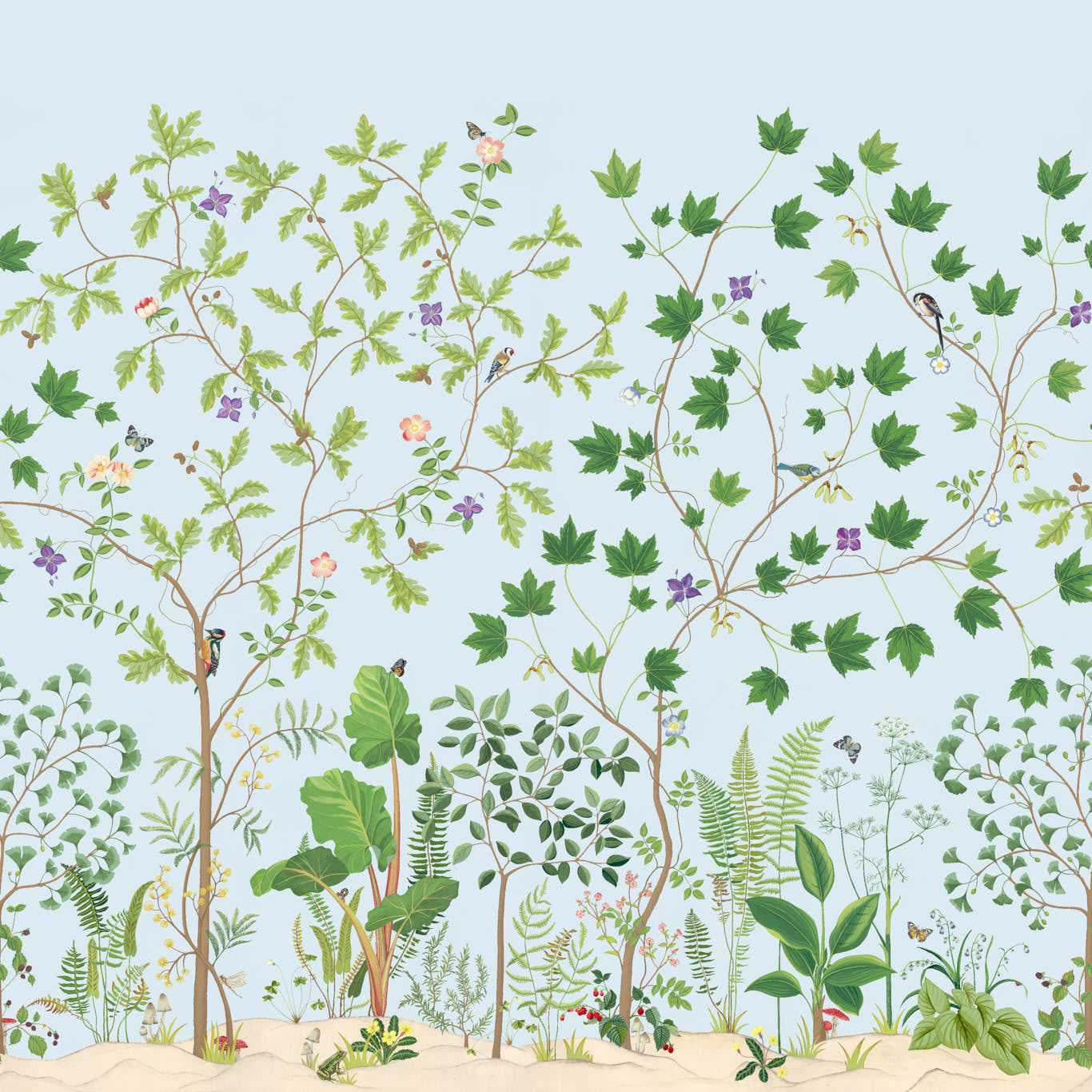 Sycamore and Oak Wallpaper - Sky Blue - DABW217212
