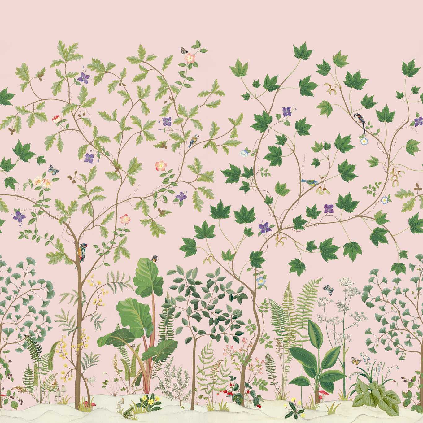 Sycamore and Oak Wallpaper - Wild Rose - DABW217213