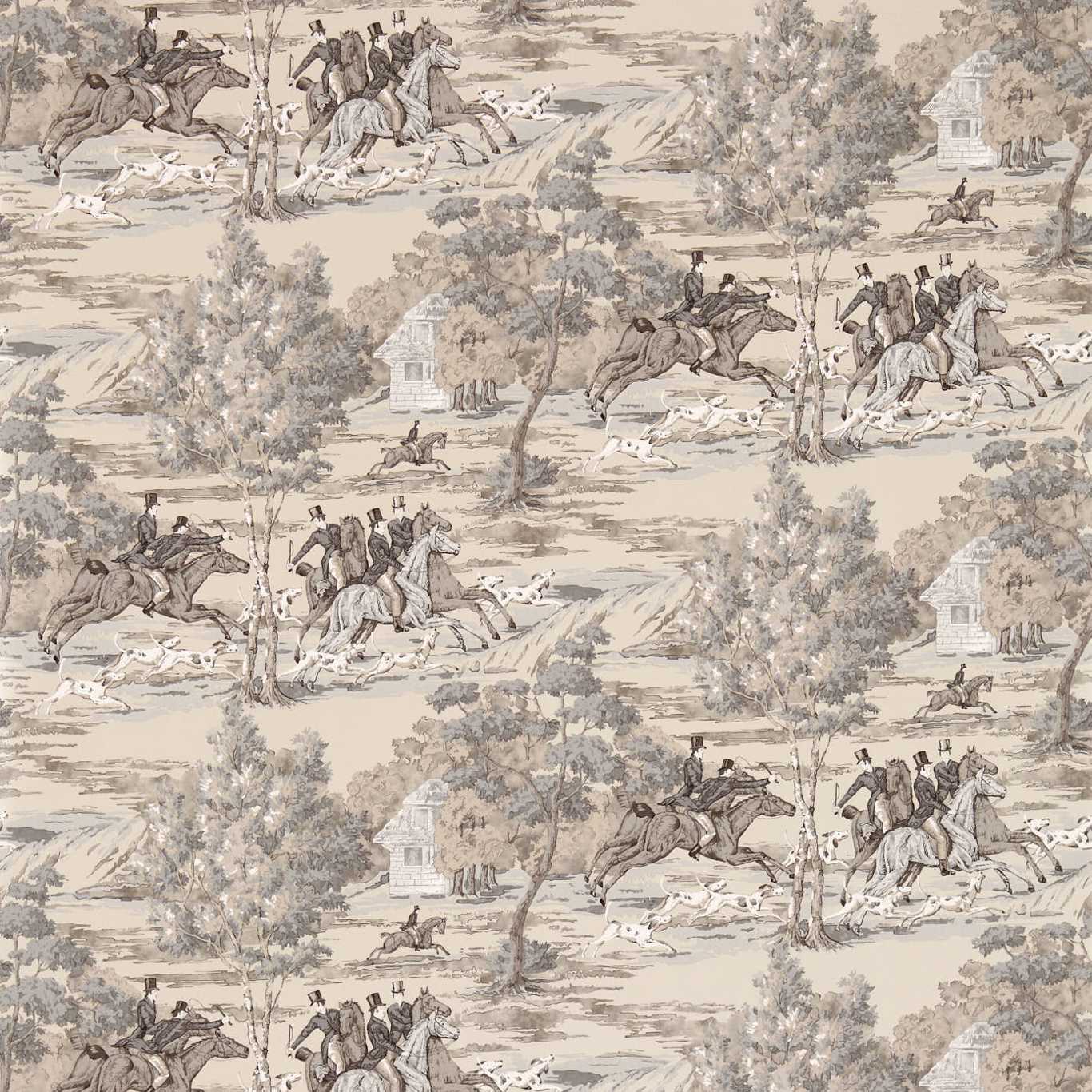 Tally Ho Wallpaper - Pearl/Grey - DVIN214599