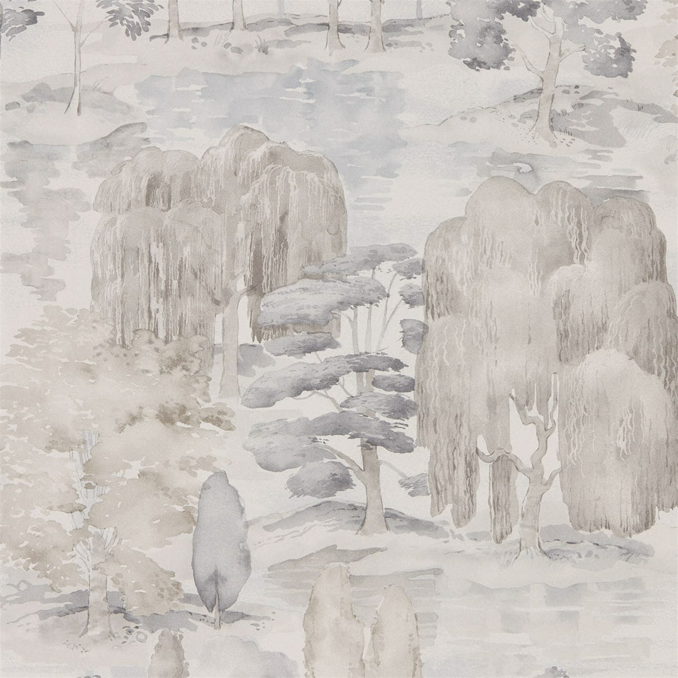 Waterperry Wallpaper - Gilver/Linen - DWAP216281