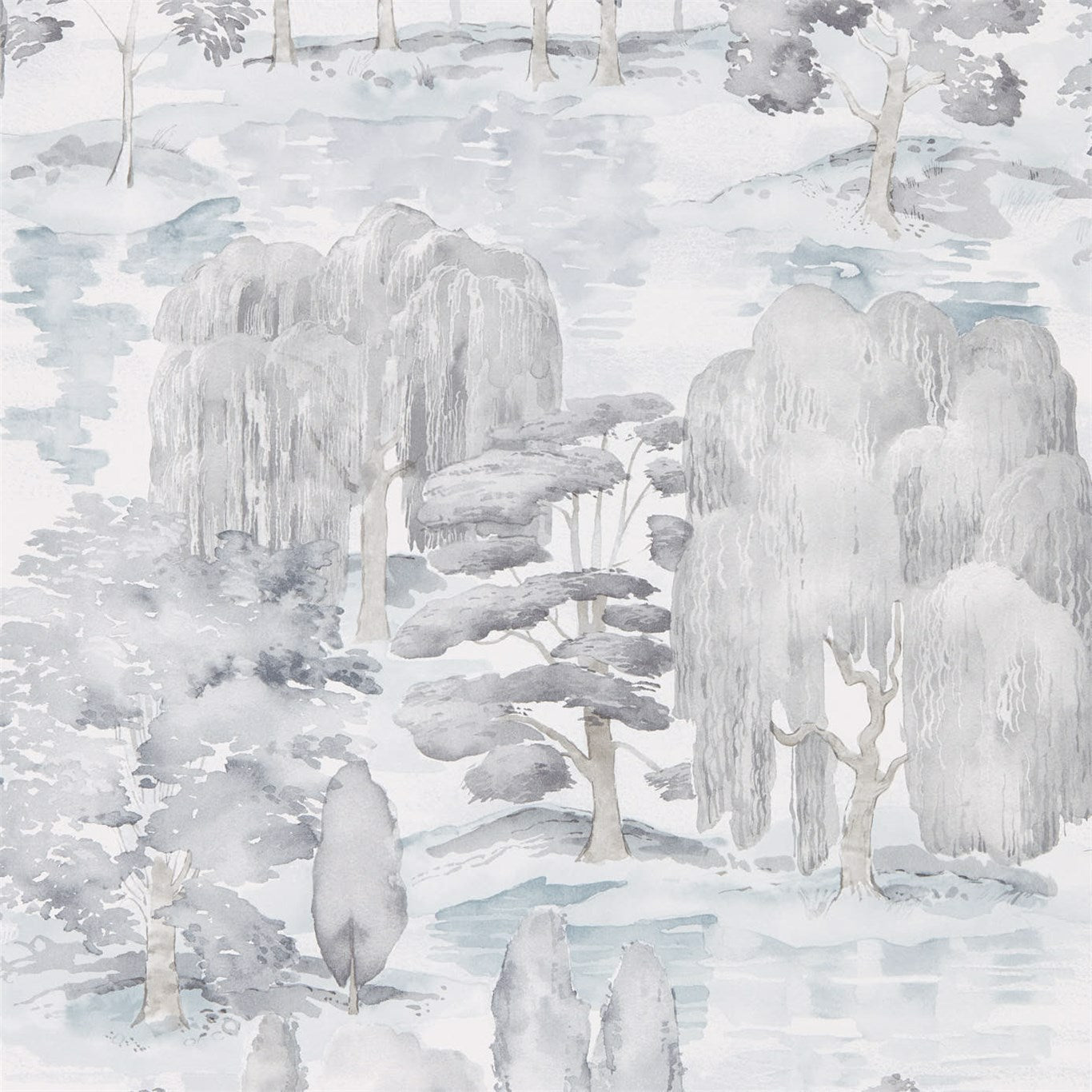 Waterperry Wallpaper - Ink/Grey - DWAP216282