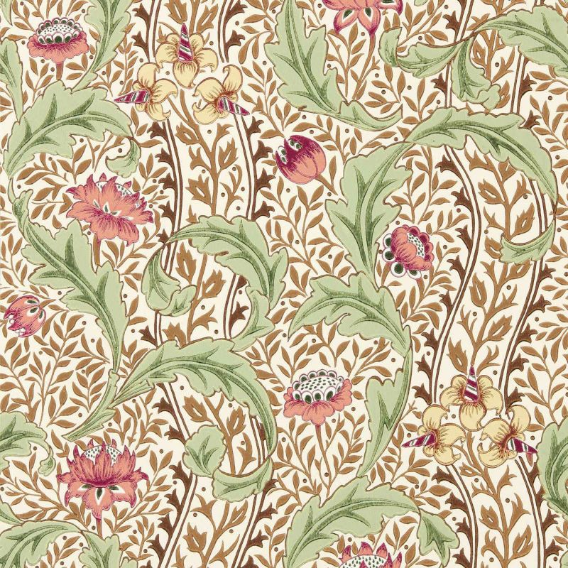 Wild Tulip & Vine Wallpaper - Rose/Linen - Morris & Co - 217579