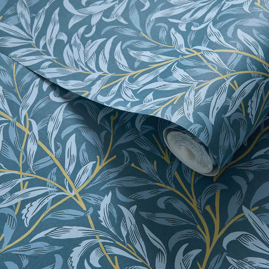 Willow Boughs Wallpaper - Denim - Clarke & Clarke - W0172/01 - Morris Wallpaper