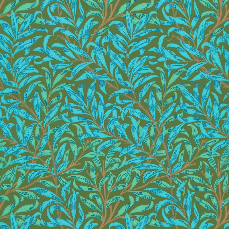 Willow Boughs Wallpaper - Olive/Turquoise - Morris & Co - 216952