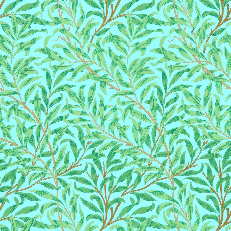Willow Boughs Wallpaper - Sky/Leaf Green - Morris & Co - 216948