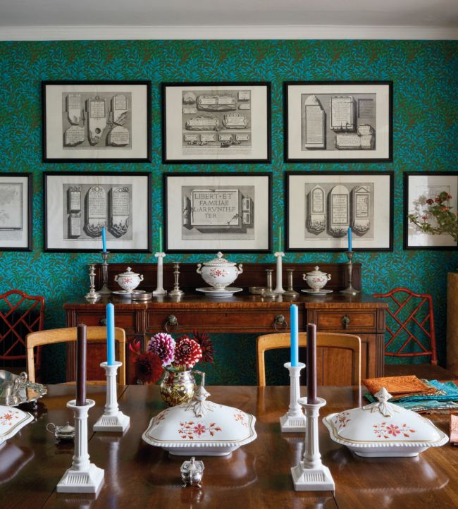 Willow Boughs Wallpaper - Tomato/Olive - 216951 - Morris & Co