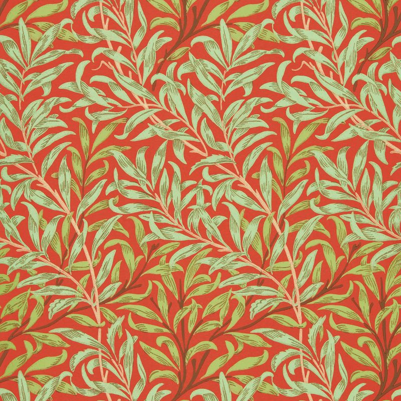 Willow Boughs Wallpaper - Tomato/Olive - Morris & Co - 216951