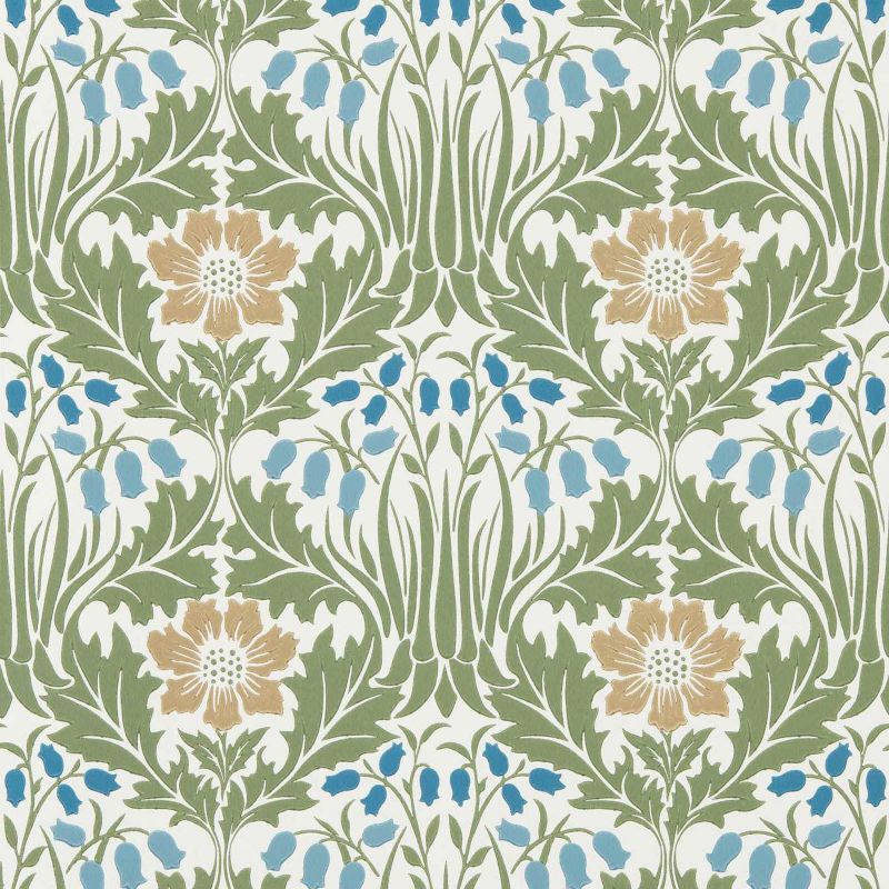 Woodbell & Anemone Wallpaper - Woad/Nettle - Morris & Co - 217572