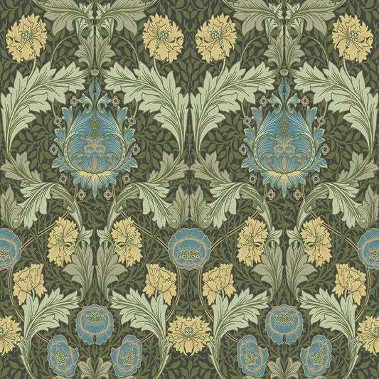82060 - Myrtle Wallpaper - Green / Blue - Midbec