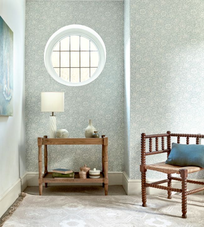 Mallow Wallpaper - Chalk Duck Egg - 216679 - Morris & Co
