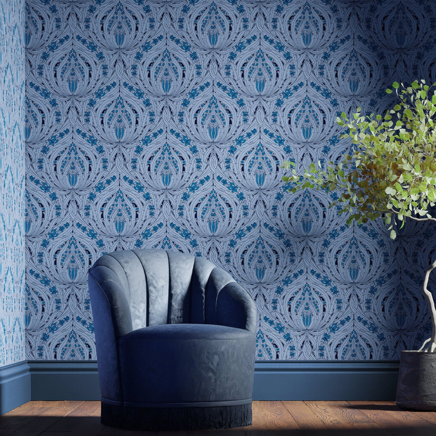 Mildmay Wallpaper - Majorelle Blue - 510029 - Morris & Co