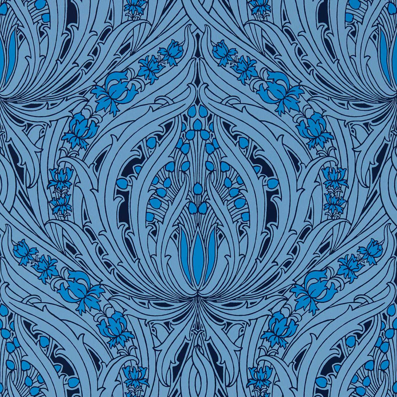 Mildmay Wallpaper - Majorelle Blue - 510029 - Morris & Co