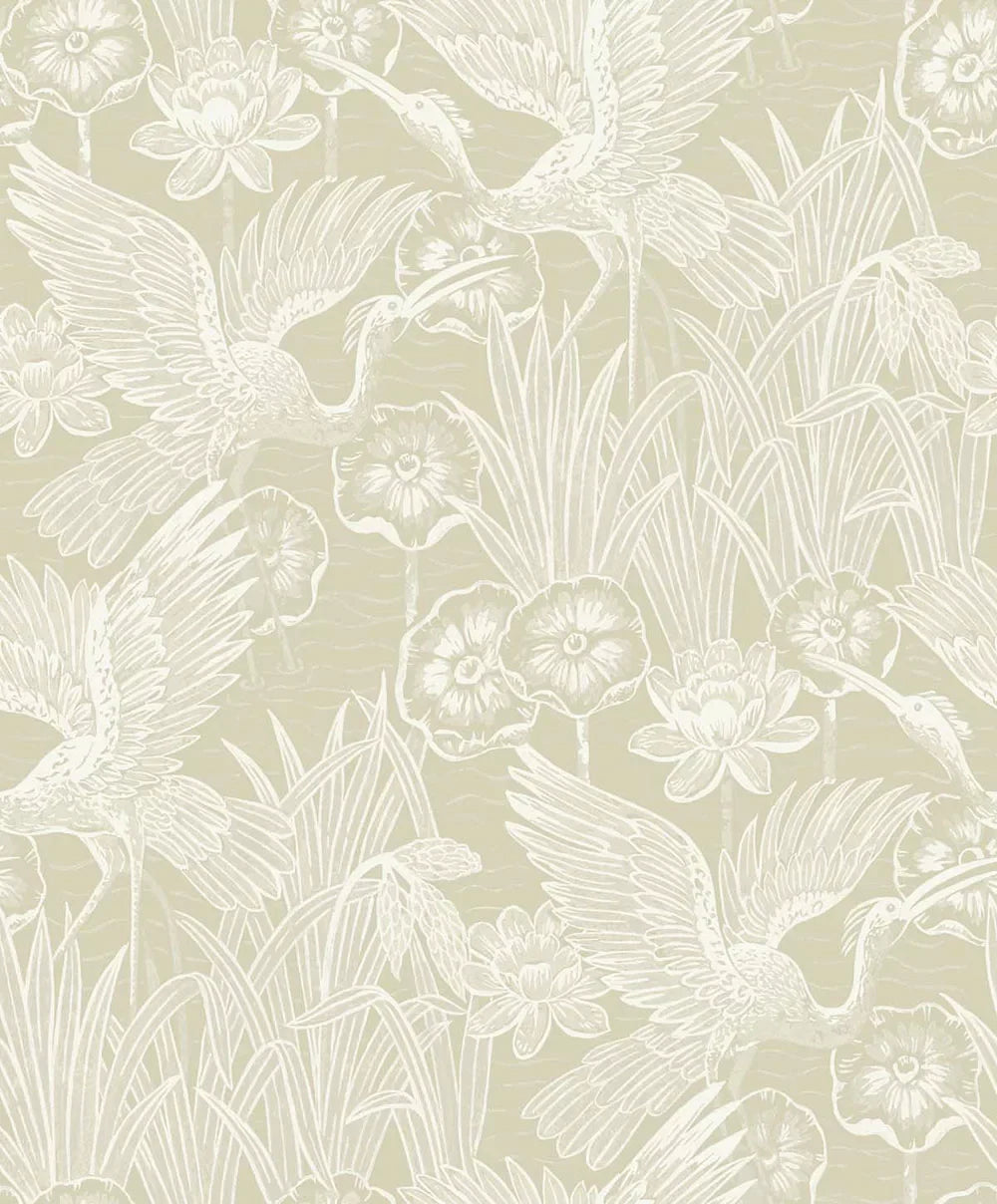 Floral Heron Peel & Stick Wallpaper