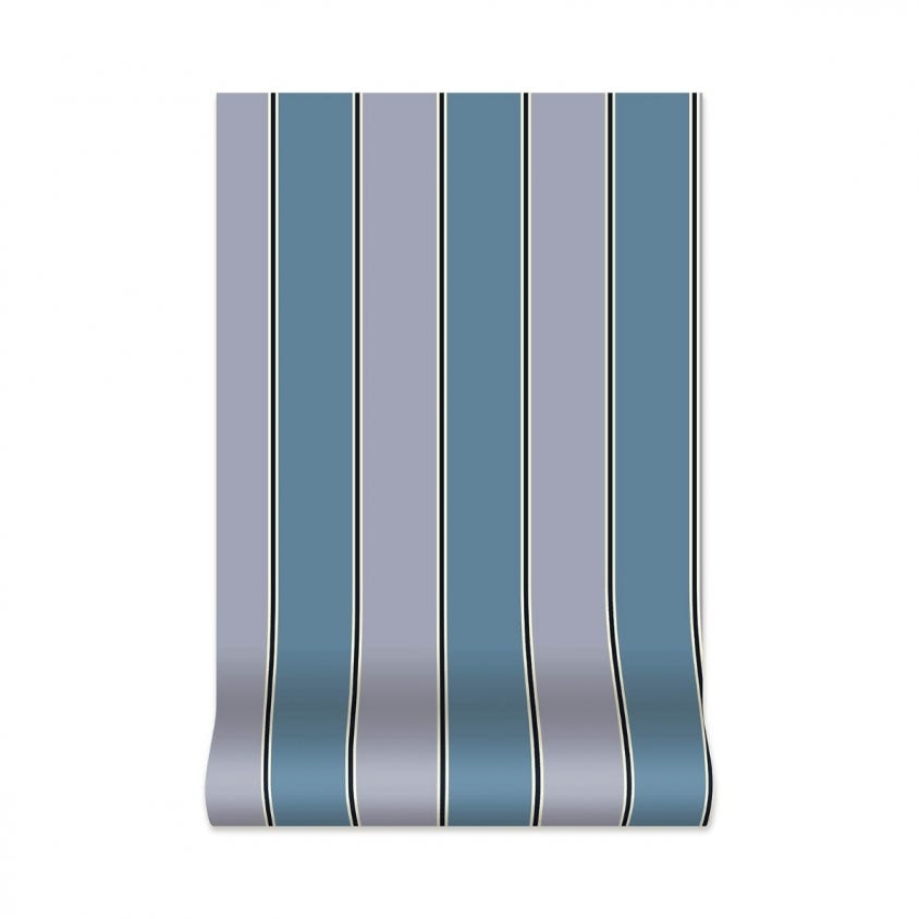 ORSMAN STRIPE Wallpaper - Amethyst & Celadon - House of Hackney