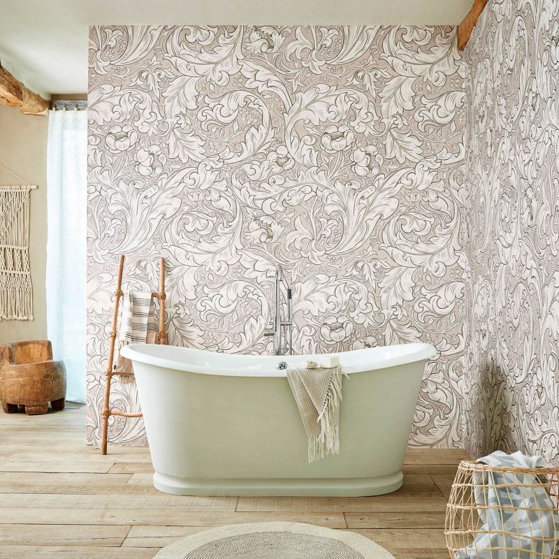 Pure Bachelors Button Wallpaper - Faded Sea Pink - 216553 - Morris & Co