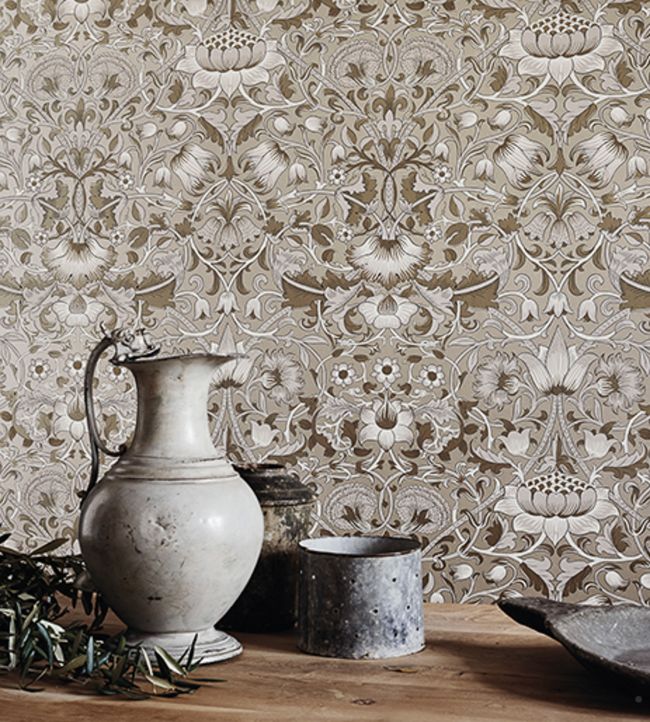Pure Lodden Wallpaper - Gilver/Gold - 216029 - Morris & Co