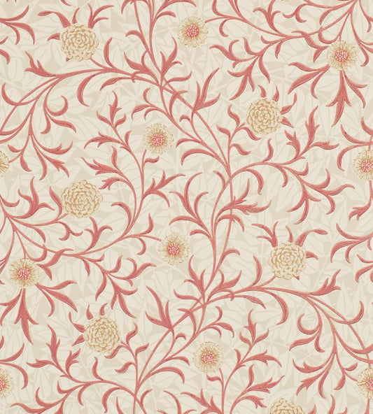 Scroll Wallpaper - Light Brick/Buff - 210364 - Morris & Co