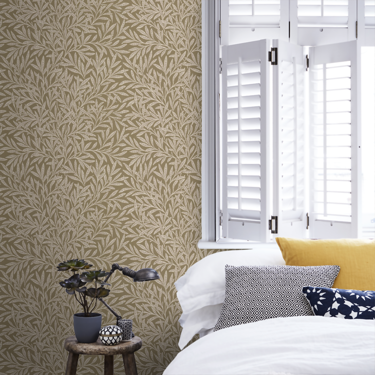 Willow Wallpaper - Olive - 217393 - Morris Wallpaper WD