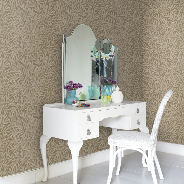 Willow Wallpaper - Olive - 217393 - Morris Wallpaper WD