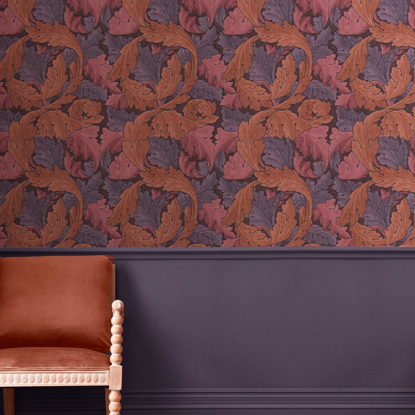 Acanthus Wallpaper - Plum - 124223 - William Morris AH - Premier Wallcovering