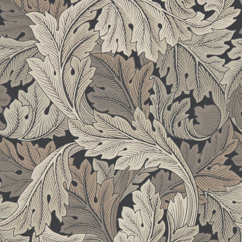 Acanthus Wallpaper - Charcoal/Grey - Morris & Co - 216442