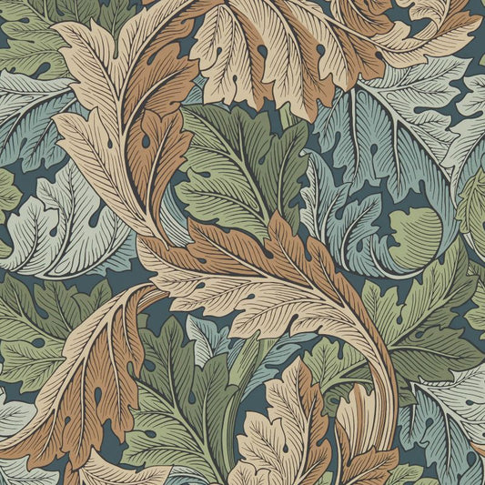 Acanthus Wallpaper - Slate Blue/Thyme - Morris & Co - 216440