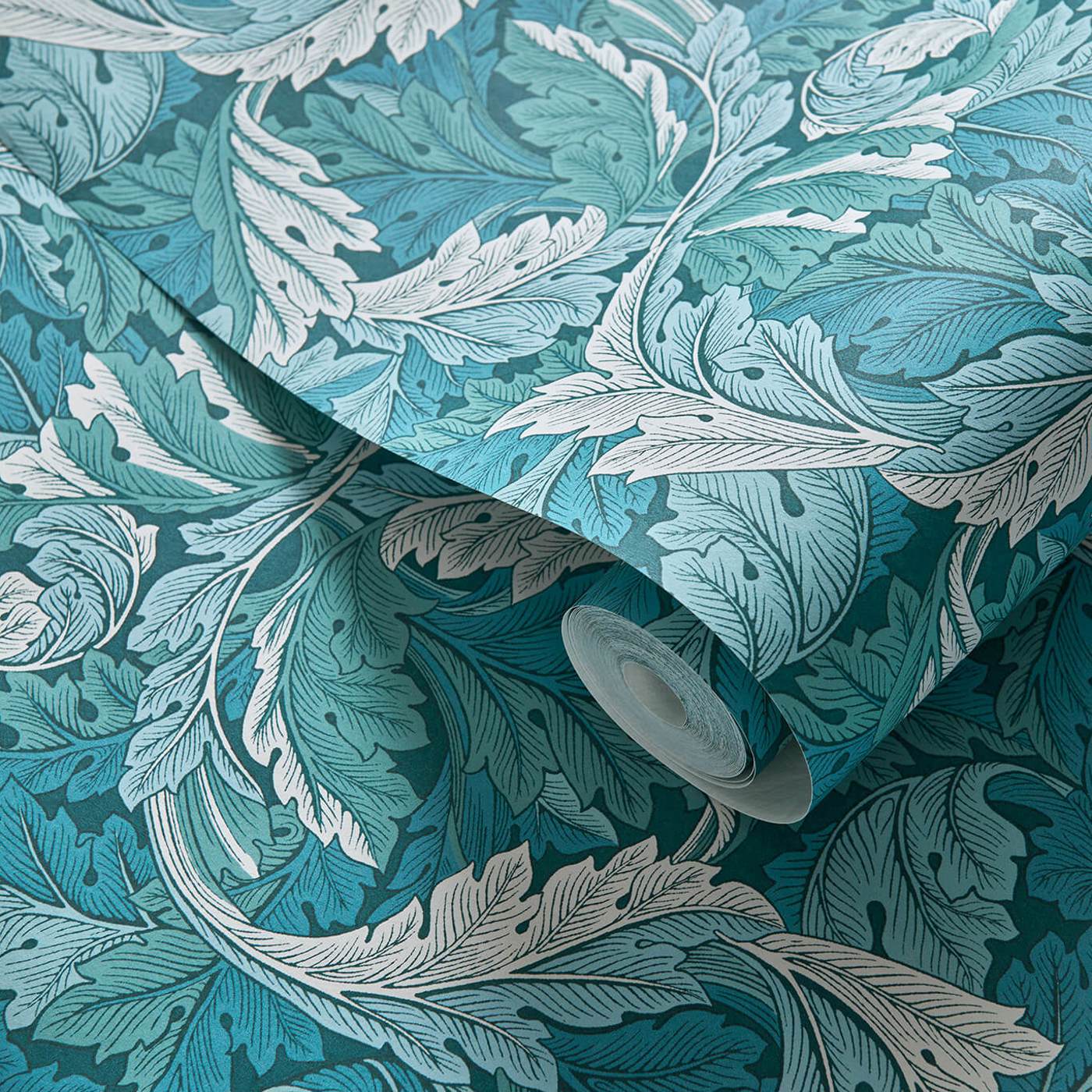 Acanthus Wallpaper - Teal - Clarke & Clarke - W0175/04 - Morris Wallpaper