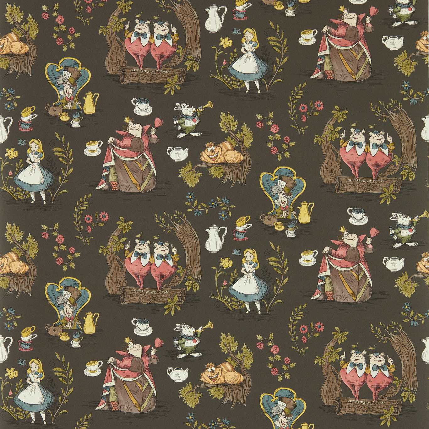 Alice In Wonderland Wallpaper - Chocolate - DDIW217288