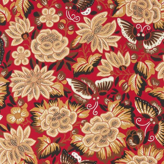 Amara Butterfly Wallpaper - Cinnabar/Ink Black - DWAW217116