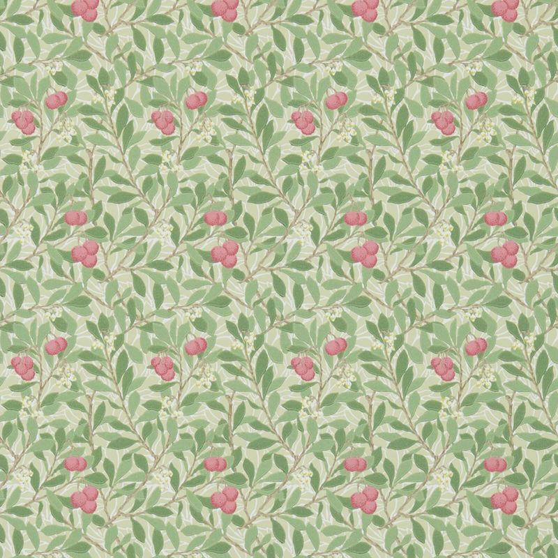 Arbutus Wallpaper - Olive/Pink - Morris & Co - 214720