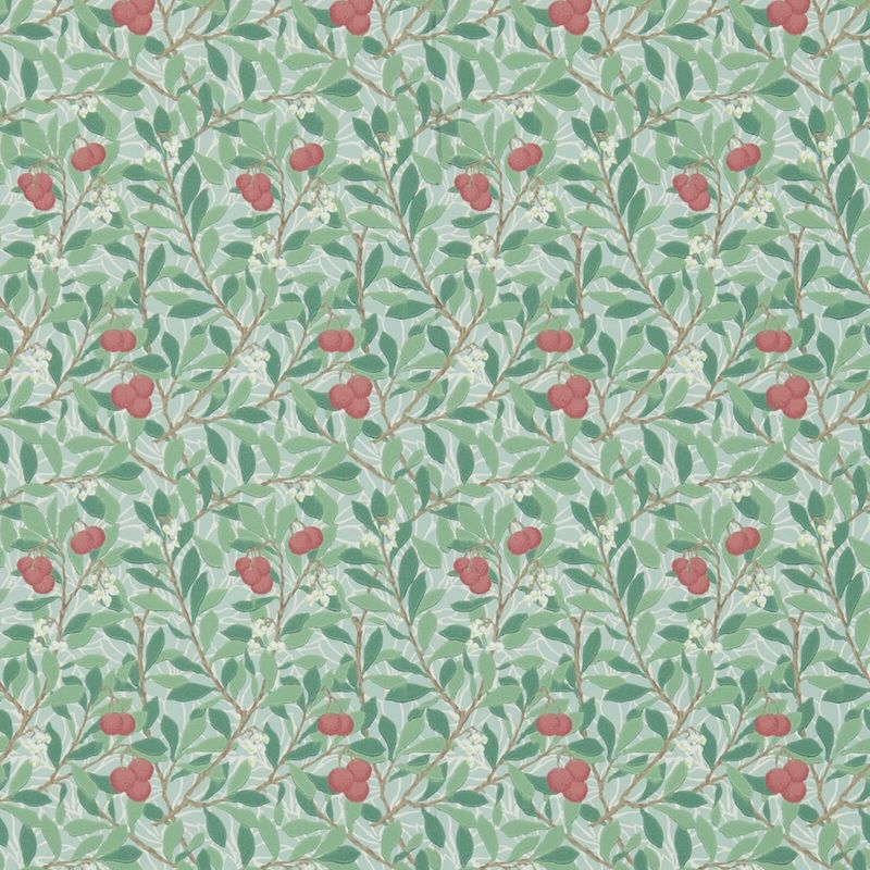 Arbutus Wallpaper - Thyme/Coral - Morris & Co - 214719