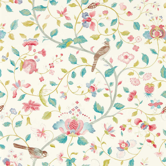 Aril's Garden Wallpaper - Blue Clay/Pink - DABW217236