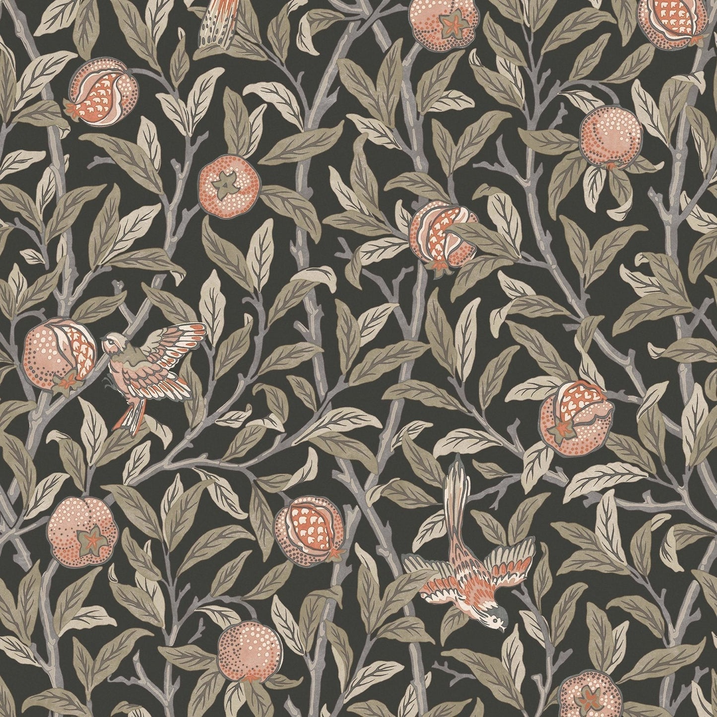 Bird & Pomegranate Wallpaper - Charcoal - 124258 - William Morris AH - Premier Wallcovering