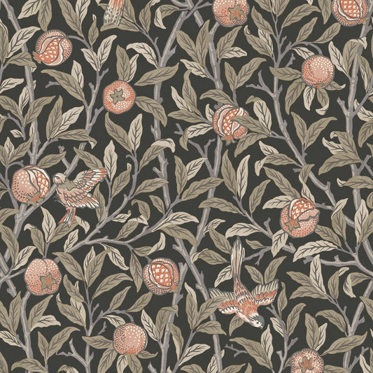 Bird & Pomegranate Wallpaper - Charcoal - 124258 - William Morris AH - Premier Wallcovering