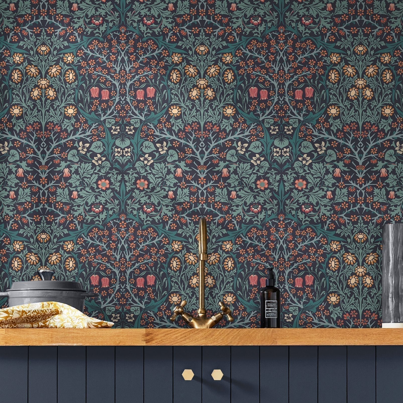 Blackthorn Wallpaper - Navy - 124251 - William Morris AH - Premier Wallcovering
