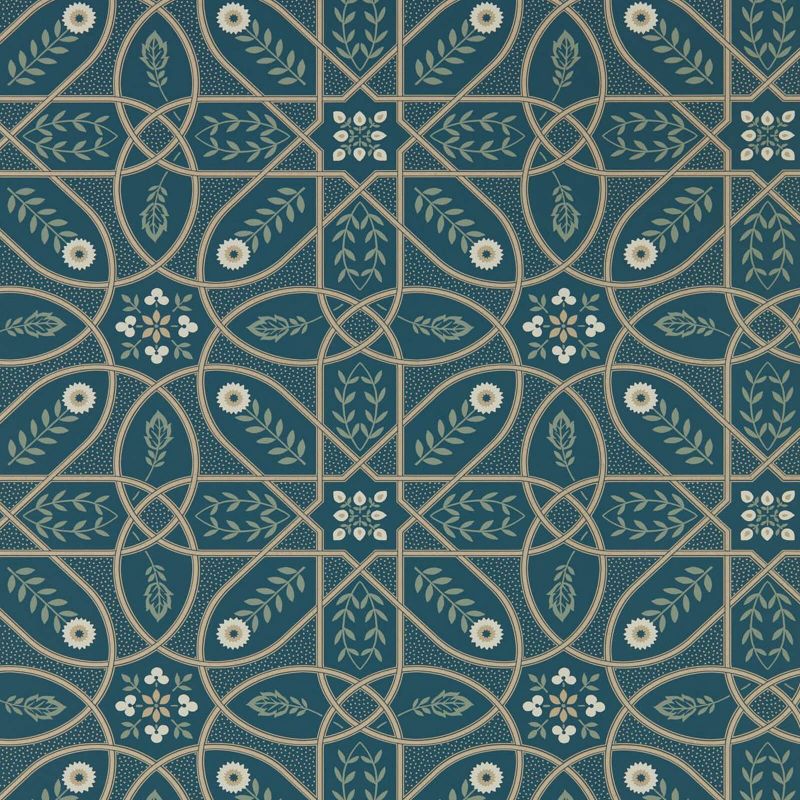 Brophy Trellis Wallpaper - Deep Teal - Morris & Co - 216699