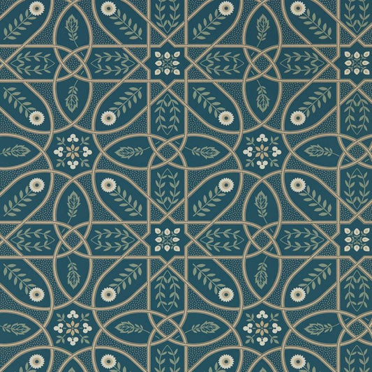 Brophy Trellis Wallpaper - Deep Teal - Morris & Co - 216699