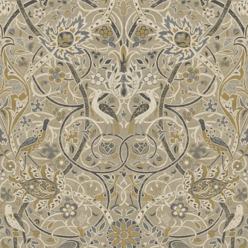 Bullerswood Wallpaper - Stone/Mustard - Morris & Co - 216447