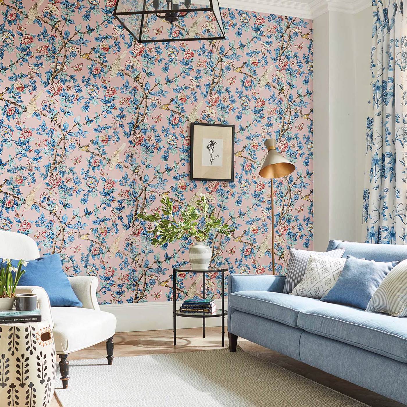 Caverley Wallpaper - Gold Metallic/Gardenia Green - Sanderson - DOSW217036 - Morris Wallpaper