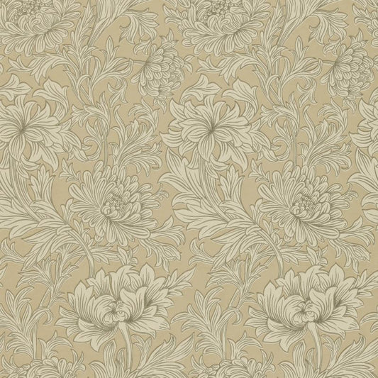 Chrysanthemum Toile Wallpaper - Ivory/Gold - Morris & Co - 210417