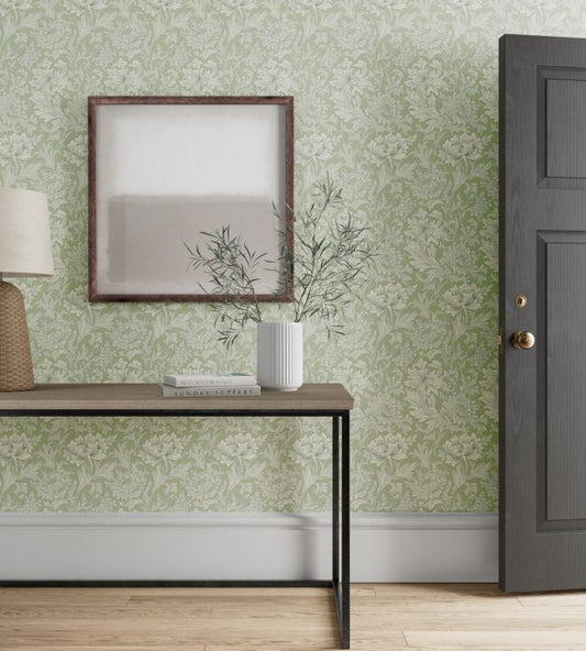 Chrysanthemum Toile Wallpaper - Willow - 217069 - Morris & Co