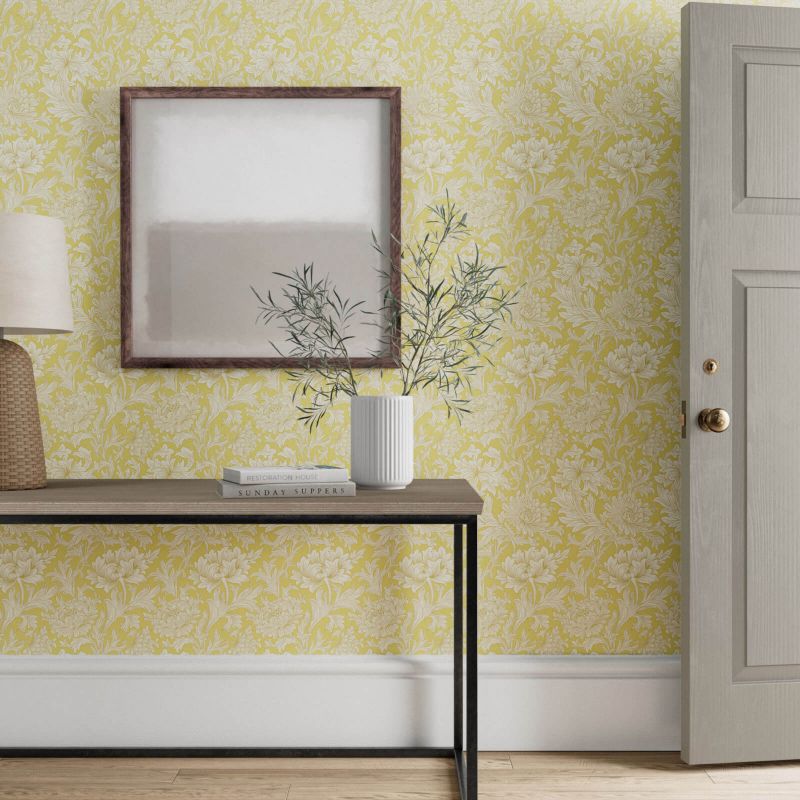 Chrysanthemum Wallpaper - Ivory/Canvas - Morris & Co - WM7612/8