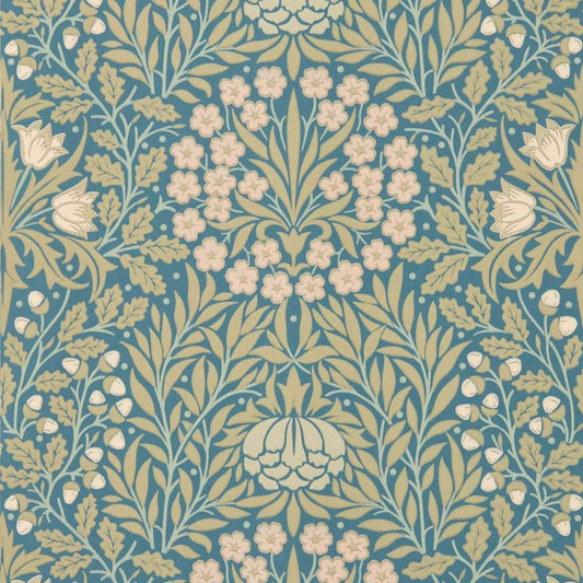 Daisy & Oak Wallpaper - Powder Blue/Blush - Morris & Co - 217584