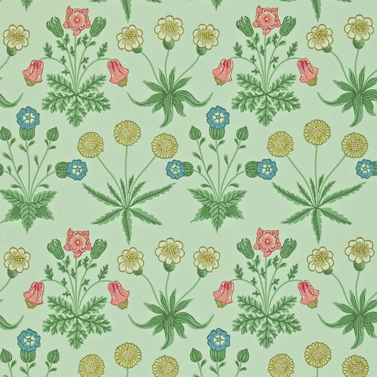 Daisy Wallpaper - Pale Green/Rose - Morris & Co - 212559