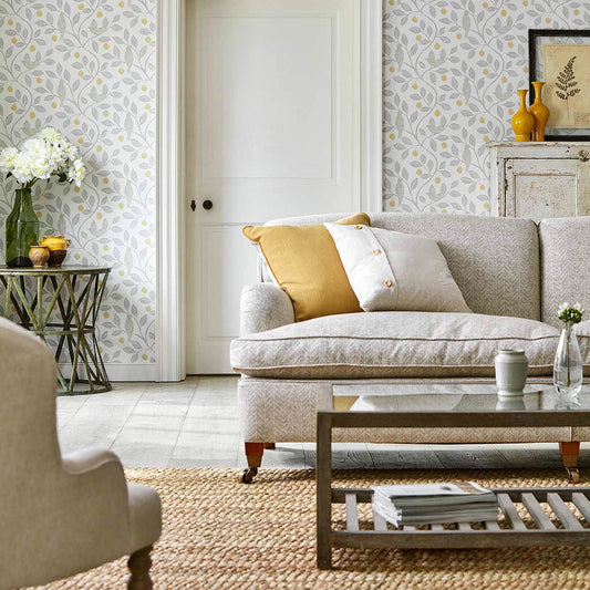 Damson Tree Wallpaper - Dijon/Mole - Sanderson - DHPO216363 - Morris Wallpaper