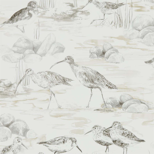 Estuary Birds Wallpaper - Chalk/Sepia - DEBB216493