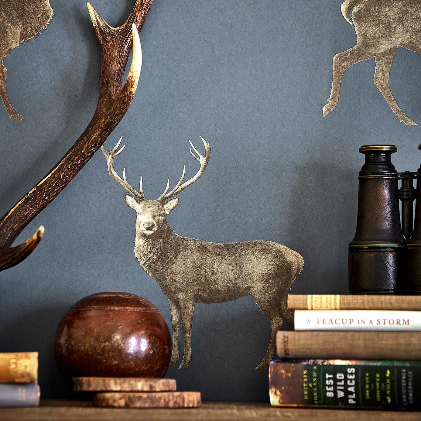 Evesham Deer Wallpaper - Birch - Sanderson - DYSI216618 - Morris Wallpaper